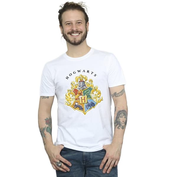 Harry Potter Mens Hogwarts School Emblem T-Shirt
