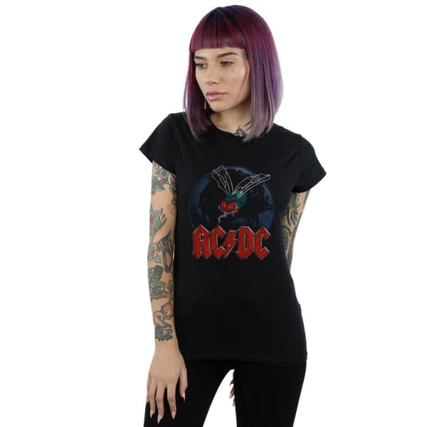AC/DC Womens/Ladies Fly On The Wall Boyfriend Fit Cotton T-Shirt