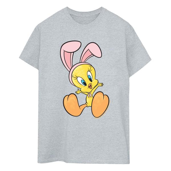 Looney Tunes Dam/Tjej Tweety Pie Bunny Ears Boyfriend T-shirt i bomull
