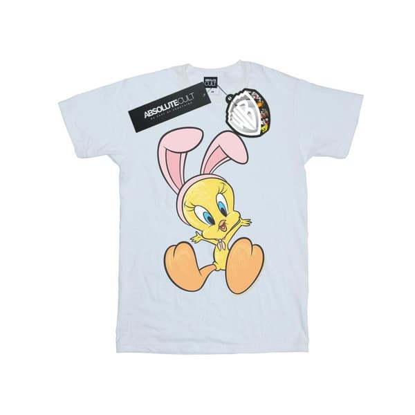 Looney Tunes Dam/Tjej Tweety Pie Bunny Ears Boyfriend T-shirt i bomull