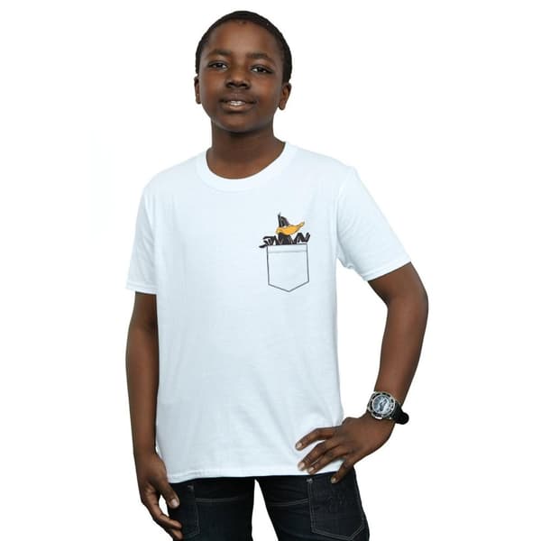 Looney Tunes Boys Daffy Duck Faux Pocket T-Shirt
