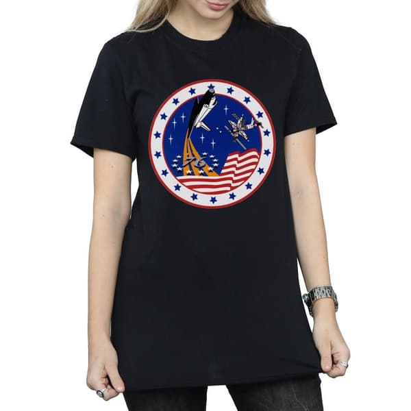NASA Womens/Ladies Classic Rocket 76 Cotton Boyfriend T-Shirt