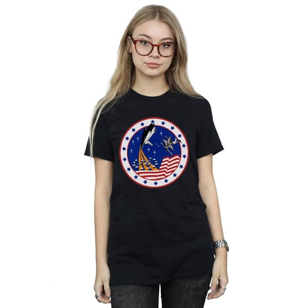 NASA Womens/Ladies Classic Rocket 76 Cotton Boyfriend T-Shirt