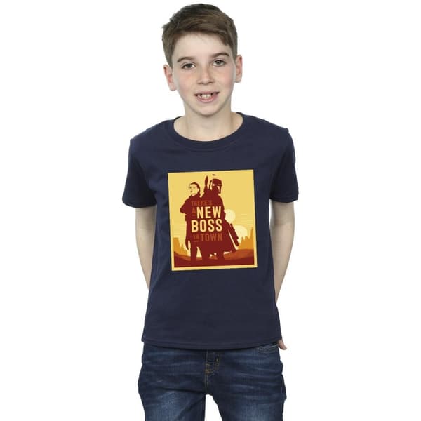 Star Wars Boys The Book Of Boba Fett New Boss Sun Silhouette T-Shirt