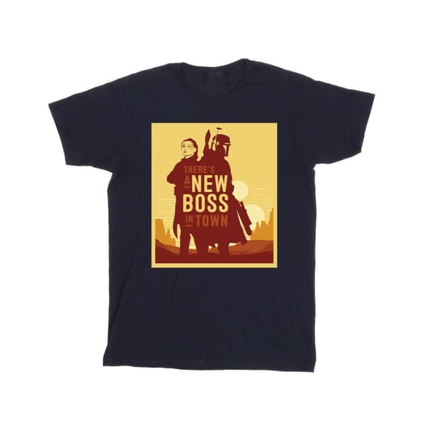 Star Wars Boys The Book Of Boba Fett New Boss Sun Silhouette T-Shirt