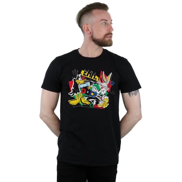 Looney Tunes Mens Scrap Collage T-Shirt