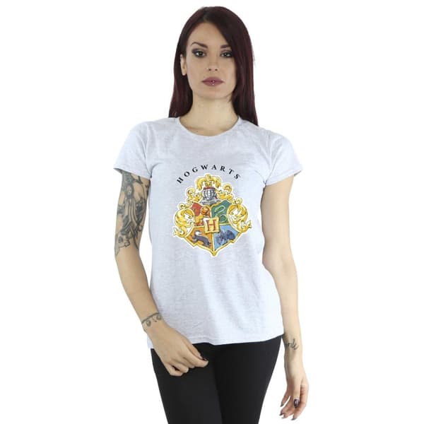 Harry Potter Womens/Ladies Hogwarts School Emblem Cotton T-Shirt