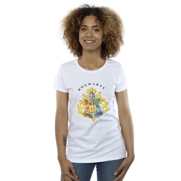 Harry Potter Womens/Ladies Hogwarts School Emblem Cotton T-Shirt
