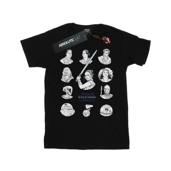 Star Wars: The Rise of Skywalker Star Wars The Rise Of Skywalker Resistance Charcter Line Up Mono Bomulls-T-shirt för flickor