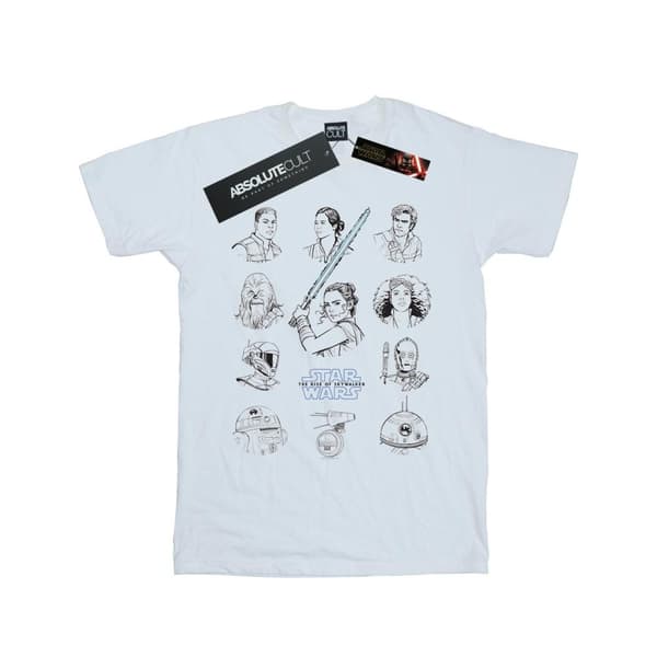 Star Wars: The Rise of Skywalker Star Wars The Rise Of Skywalker Resistance Charcter Line Up Mono Bomulls-T-shirt för flickor