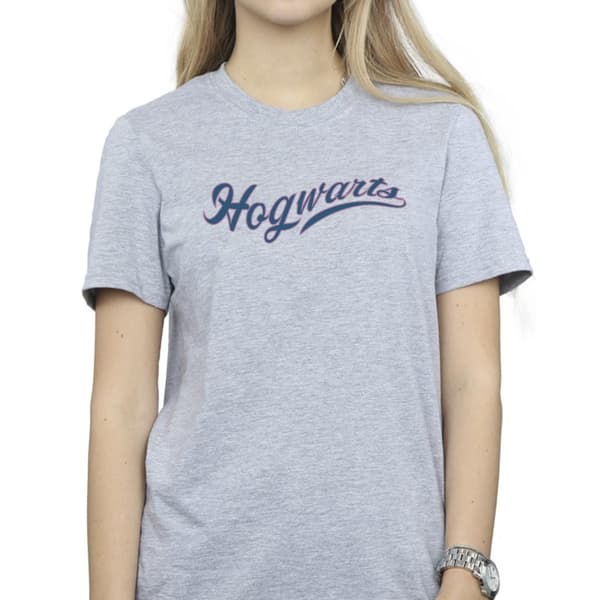 Harry Potter Dam/Tjej Hogwarts Writing Boyfriend-T-shirt i bomull