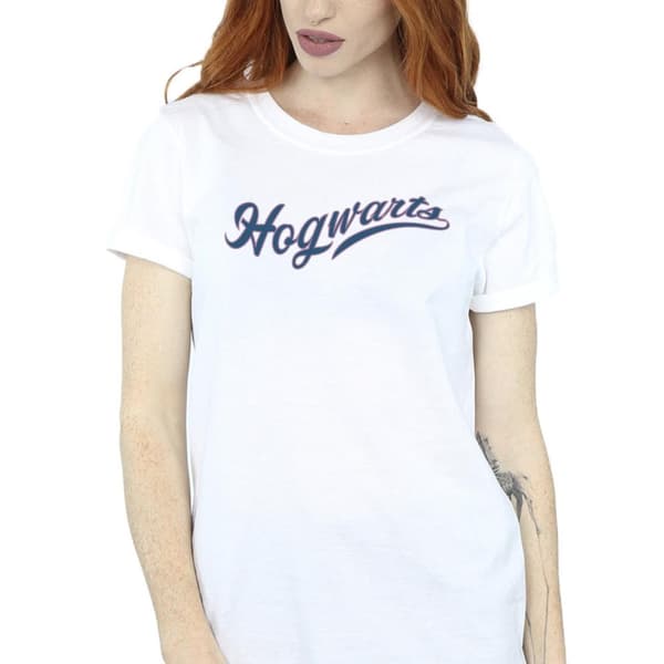 Harry Potter Dam/Tjej Hogwarts Writing Boyfriend-T-shirt i bomull