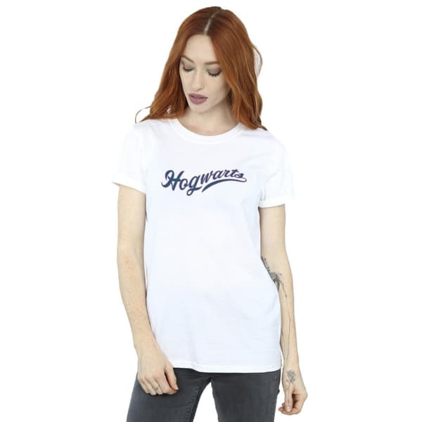 Harry Potter Dam/Tjej Hogwarts Writing Boyfriend-T-shirt i bomull