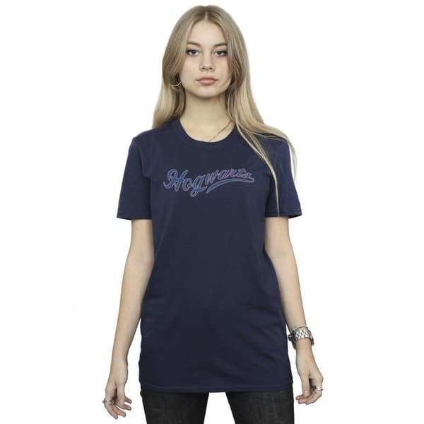 Harry Potter Dam/Tjej Hogwarts Writing Boyfriend-T-shirt i bomull