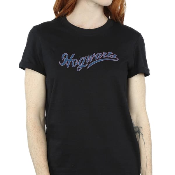 Harry Potter Dam/Tjej Hogwarts Writing Boyfriend-T-shirt i bomull