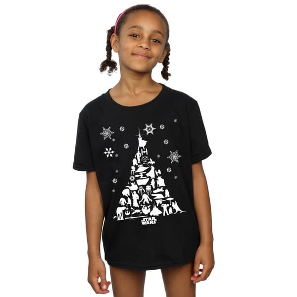Star Wars Girls Christmas Tree Cotton T-Shirt