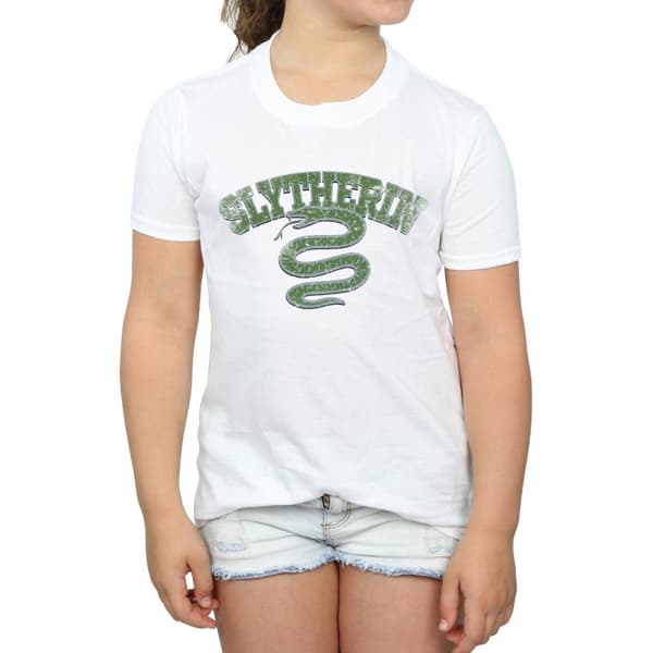 Harry Potter Girls Slytherin Sport Emblem Cotton T-Shirt