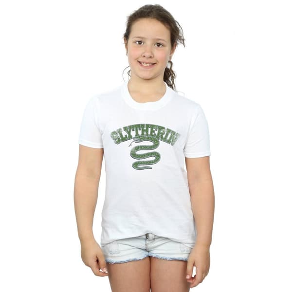 Harry Potter Girls Slytherin Sport Emblem Cotton T-Shirt