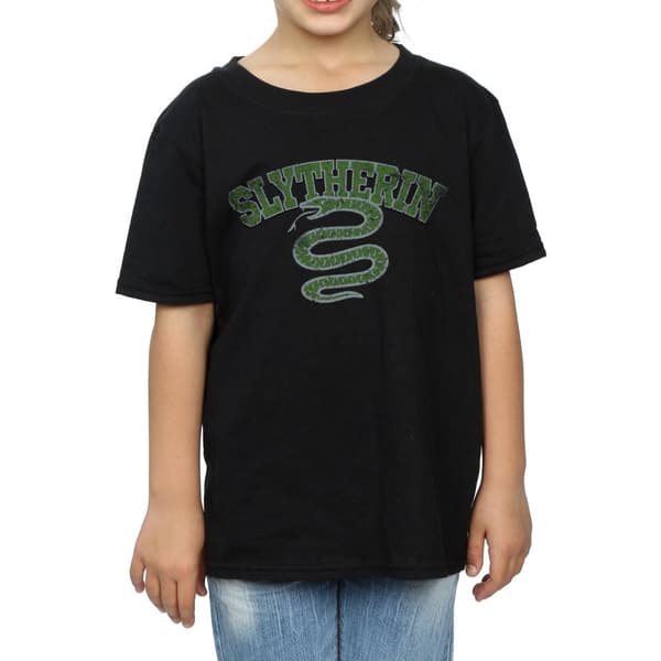 Harry Potter Girls Slytherin Sport Emblem Cotton T-Shirt