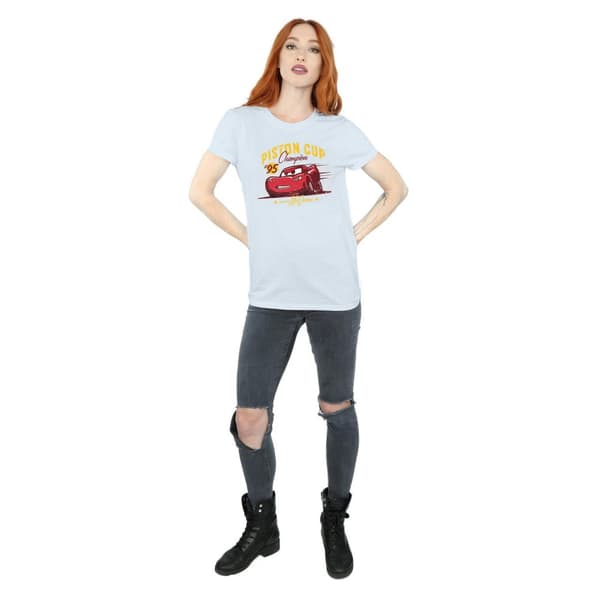 Disney Dam/Tjej Cars Piston Cup Champion Boyfriend T-shirt i bomull