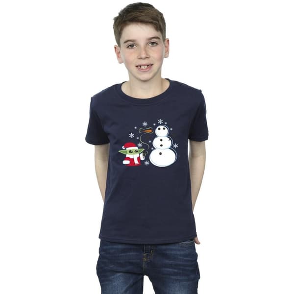Star Wars The Mandalorian Vinter-T-shirt med Yoda för pojkar