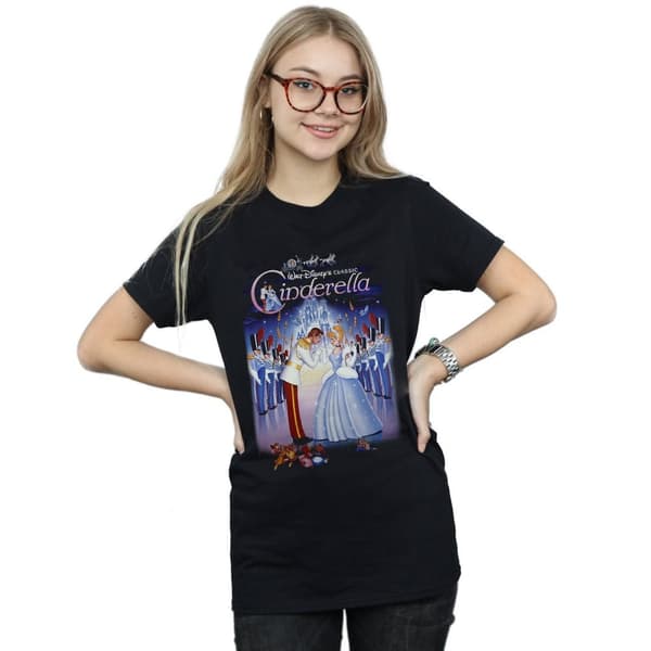 Disney Dam/kvinnor Cinderella Collage Poster Boyfriend T-shirt i bomull