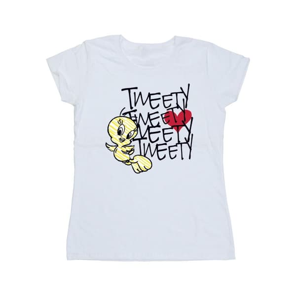 Looney Tunes Womens/Ladies Tweety Love Heart Cotton T-Shirt