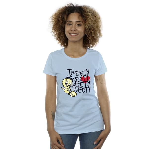 Looney Tunes Womens/Ladies Tweety Love Heart Cotton T-Shirt