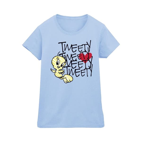 Looney Tunes Womens/Ladies Tweety Love Heart Cotton T-Shirt