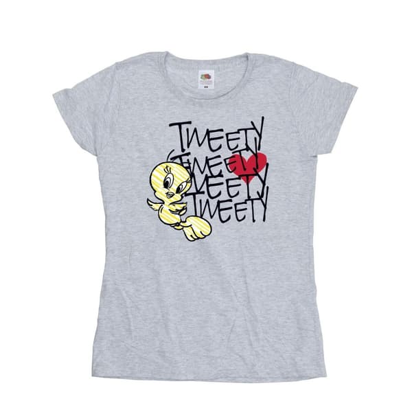 Looney Tunes Womens/Ladies Tweety Love Heart Cotton T-Shirt