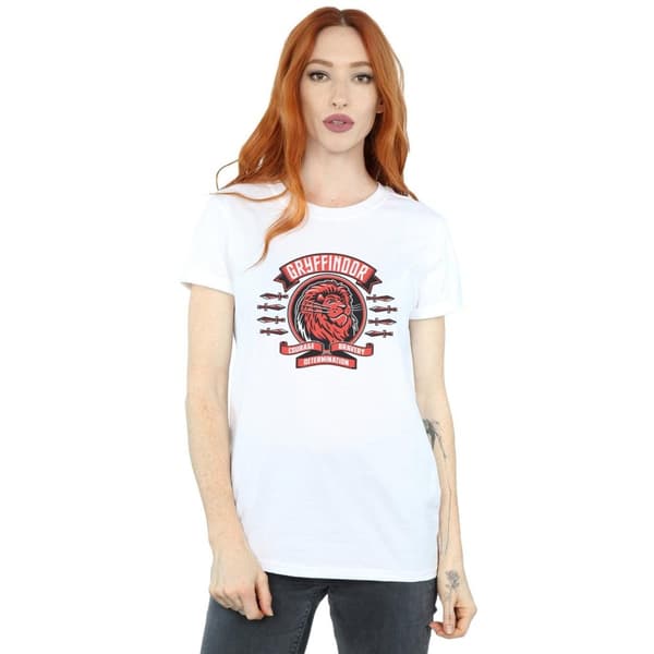 Harry Potter Womens/Ladies Gryffindor Toon Crest Cotton Boyfriend T-Shirt