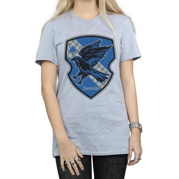 Harry Potter Dam/Lady Ravenclaw Crest Boyfriend T-shirt i platt bomull