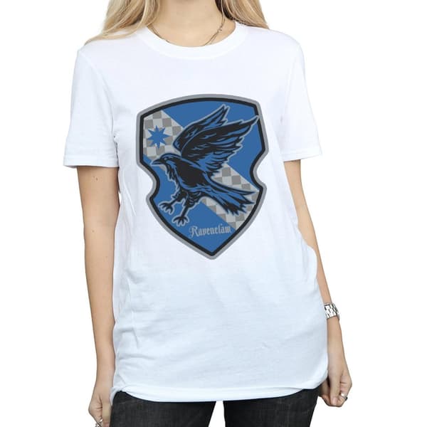 Harry Potter Dam/Lady Ravenclaw Crest Boyfriend T-shirt i platt bomull