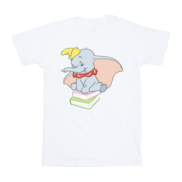 Disney Girls Dumbo Sitting On Books Cotton T-Shirt