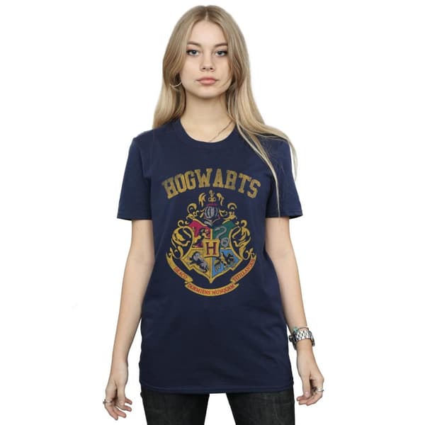 Harry Potter Womens/Ladies Hogwarts Varsity Cotton Boyfriend T-Shirt