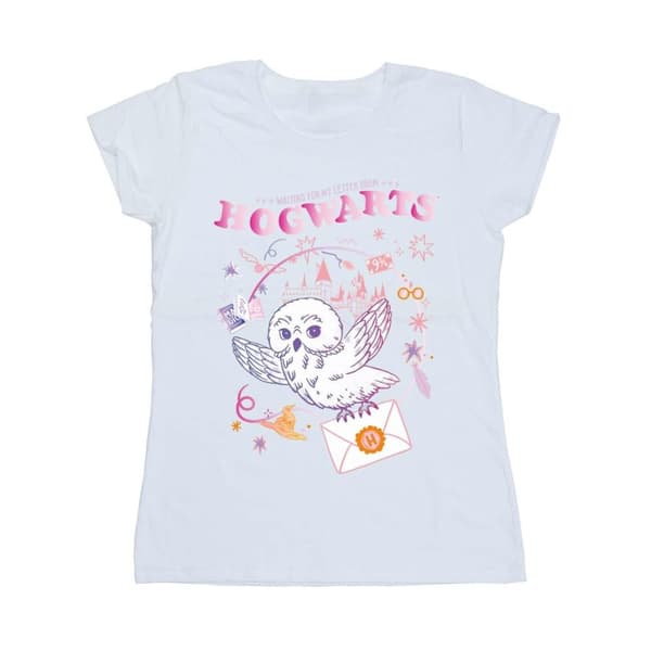 Harry Potter Dam/Tjej - Bomulls-T-shirt med uggla och bokstäver
