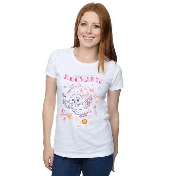 Harry Potter Dam/Tjej - Bomulls-T-shirt med uggla och bokstäver