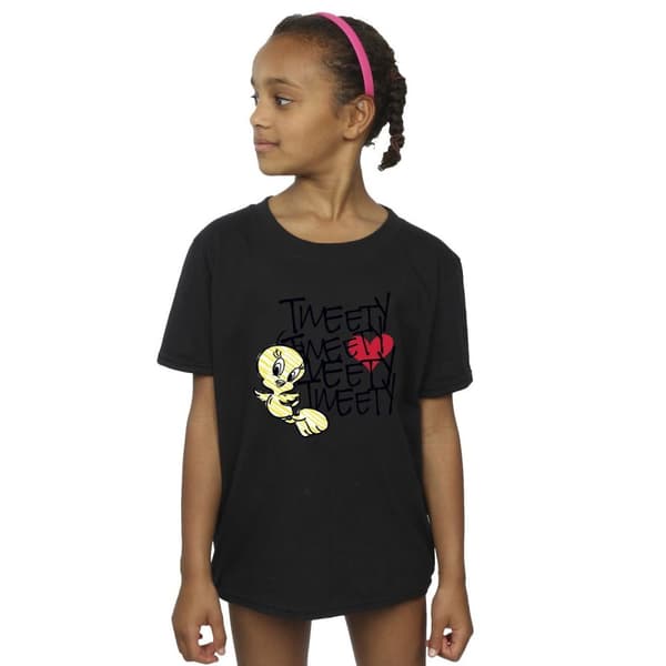 Looney Tunes Tweety Love Heart T-shirt i bomull för flickor