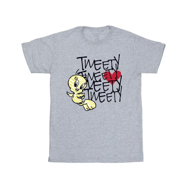 Looney Tunes Tweety Love Heart T-shirt i bomull för flickor