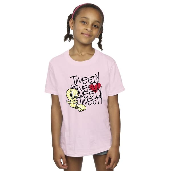 Looney Tunes Tweety Love Heart T-shirt i bomull för flickor