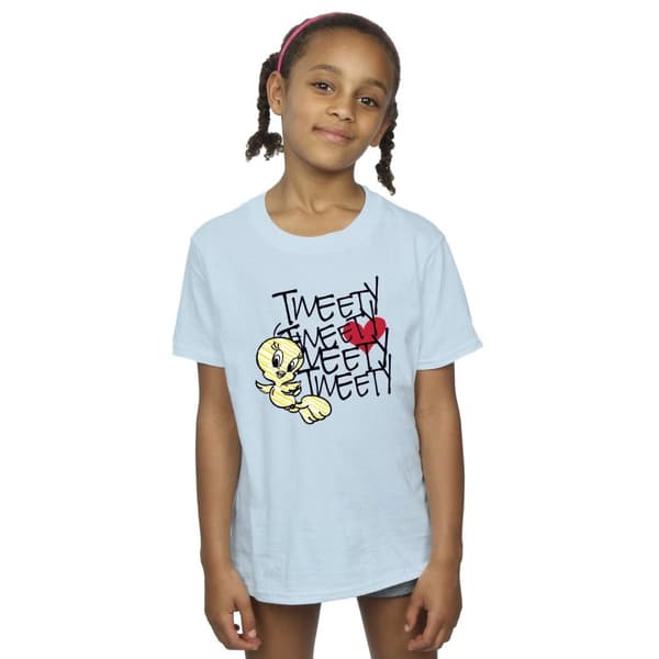 Looney Tunes Tweety Love Heart T-shirt i bomull för flickor