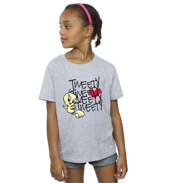 Looney Tunes Tweety Love Heart T-shirt i bomull för flickor