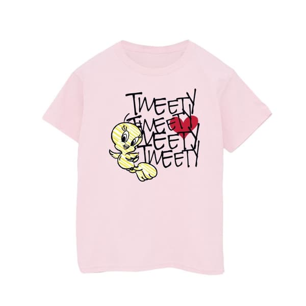 Looney Tunes Tweety Love Heart T-shirt i bomull för flickor