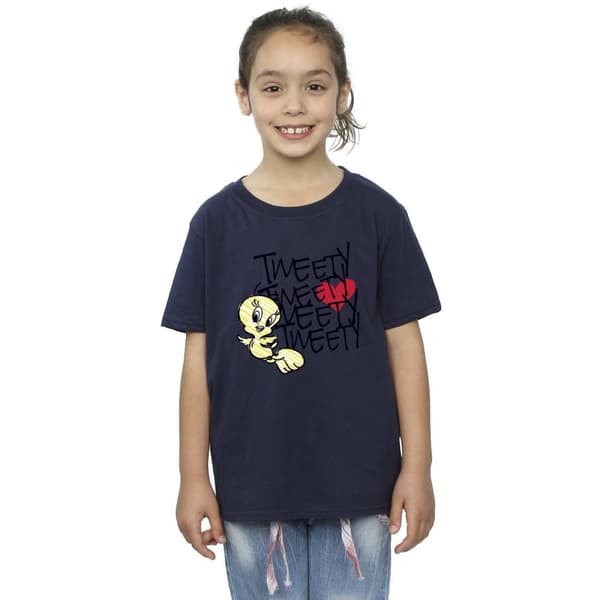 Looney Tunes Tweety Love Heart T-shirt i bomull för flickor