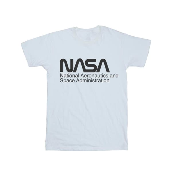 NASA T-shirt i bomull med enfärgad logotyp för flickor