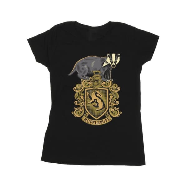 Harry Potter Womens/Ladies Hufflepuff Sketch Crest Cotton T-Shirt