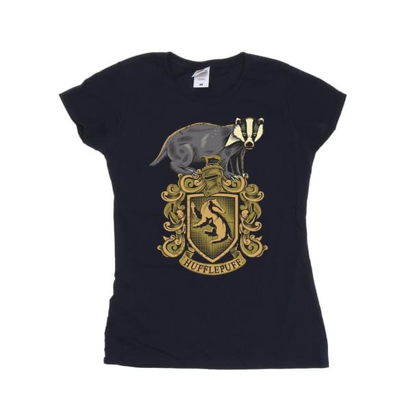 Harry Potter Womens/Ladies Hufflepuff Sketch Crest Cotton T-Shirt