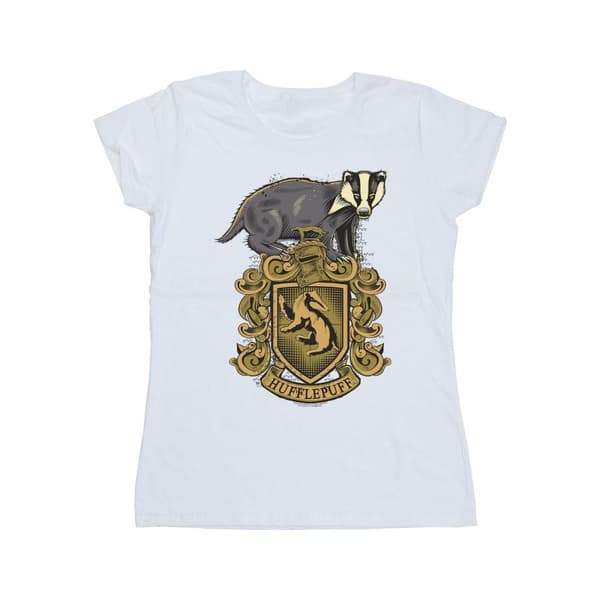 Harry Potter Womens/Ladies Hufflepuff Sketch Crest Cotton T-Shirt