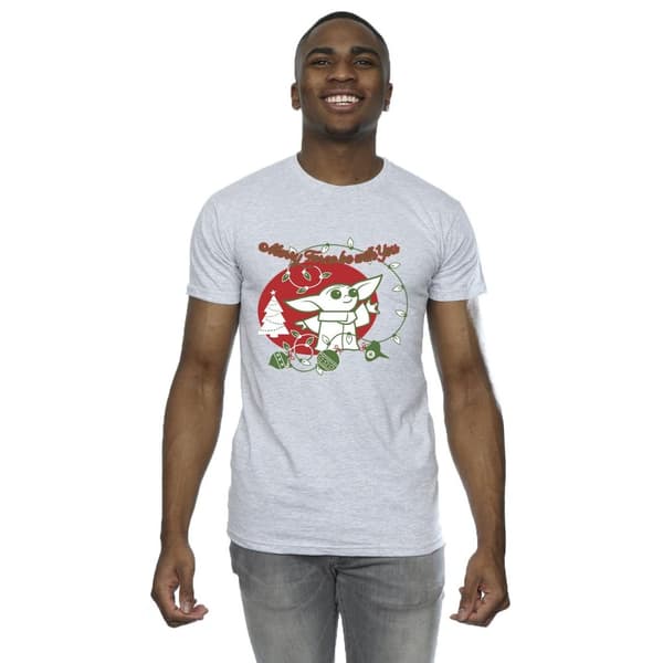 Star Wars The Mandalorian Mens Baby Yoda Force Be With You T-shirt