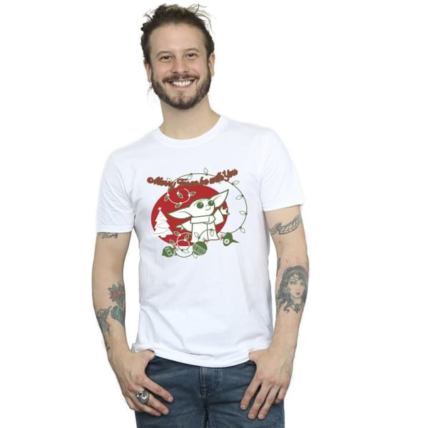 Star Wars The Mandalorian Mens Baby Yoda Force Be With You T-shirt